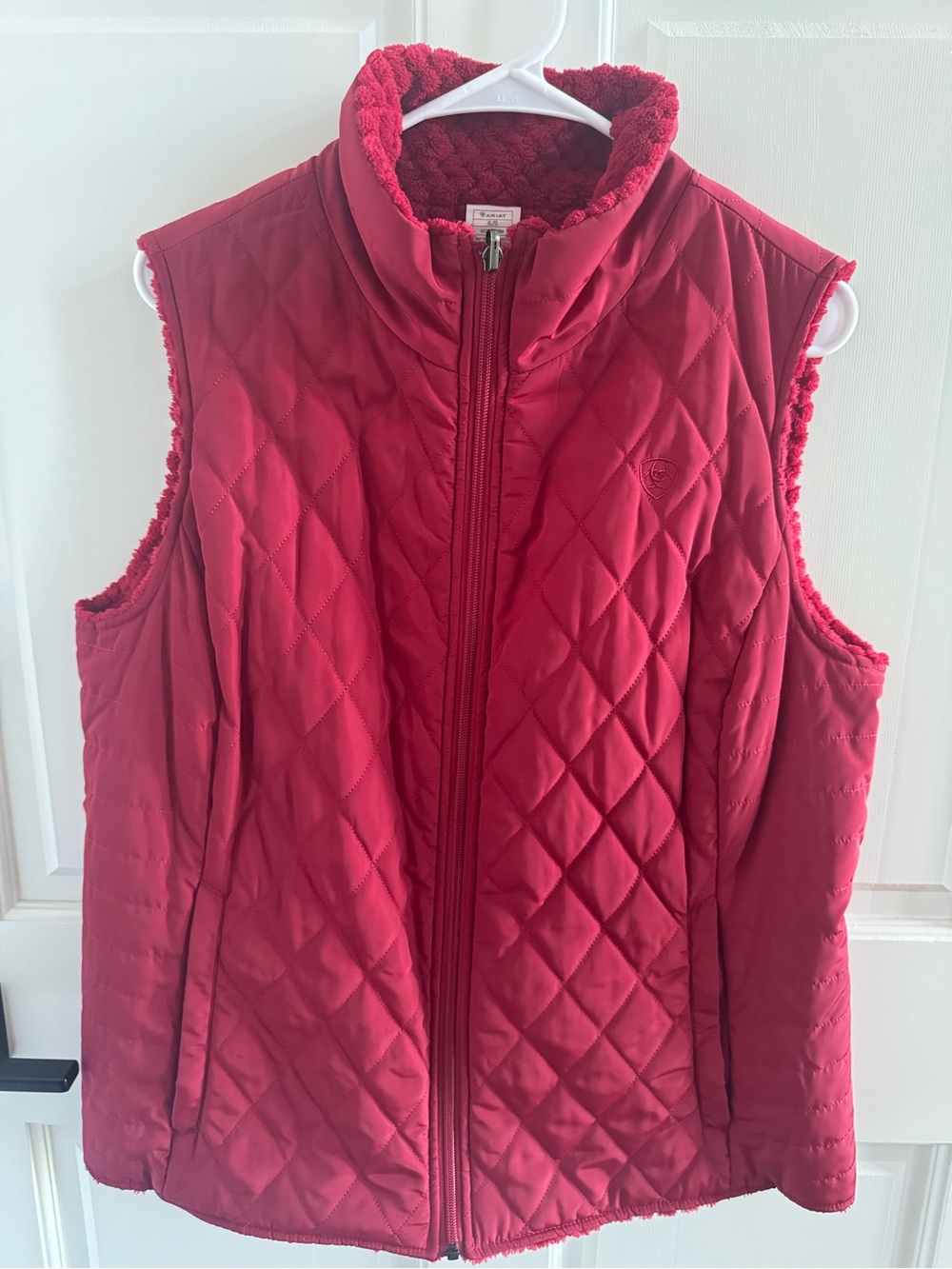 Ariat Quilted Fleece Lined Red Women's Vest, XL EUC